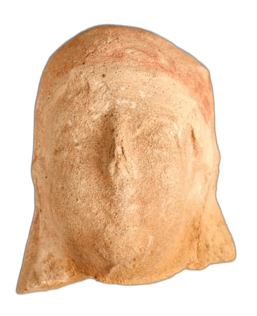 Terracotta Priestess Head, Archaic II Cypriot statue