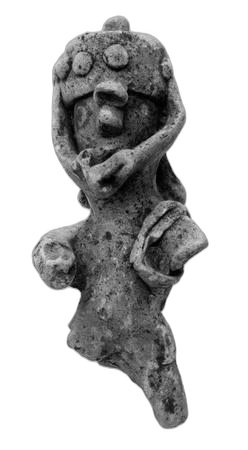 Terracotta Helmeted Figure, Archaic II Cypriot statue