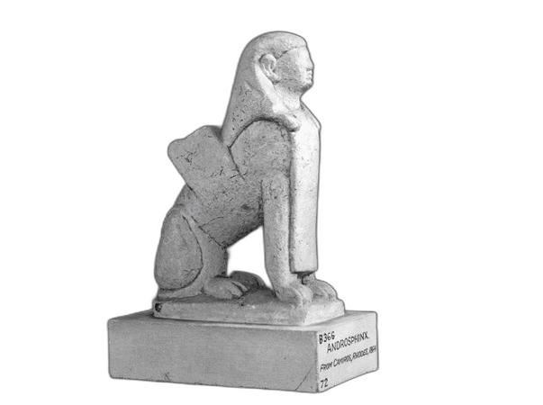 Limestone Sphinx Figure, Archaic II Cypriot statue