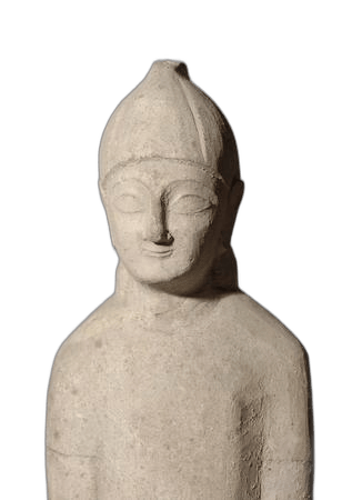 Limestone Male Votary Statue, Archaic II Cypriot