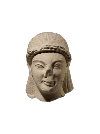 "Limestone Votary Head", Archaic II Cypriot statue