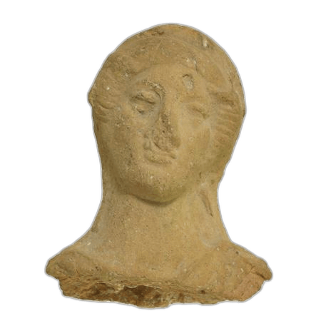 Terracotta Woman's Head, Archaic II Cypriot statue