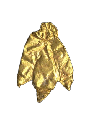 Gold Stamped Leaf Necklace, Hellenistic Cypriot jewelry