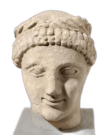 Limestone Laurel Wreath Statue, Classical Cypriot