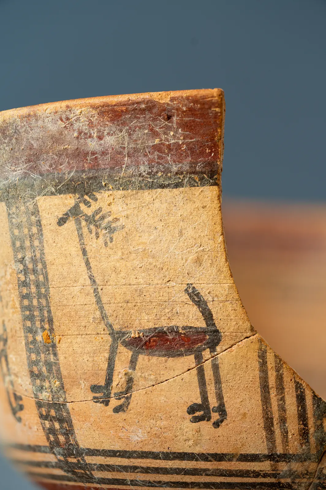Kylix Fragments with Bichrome Stags, Archaic I Cypriot bowl