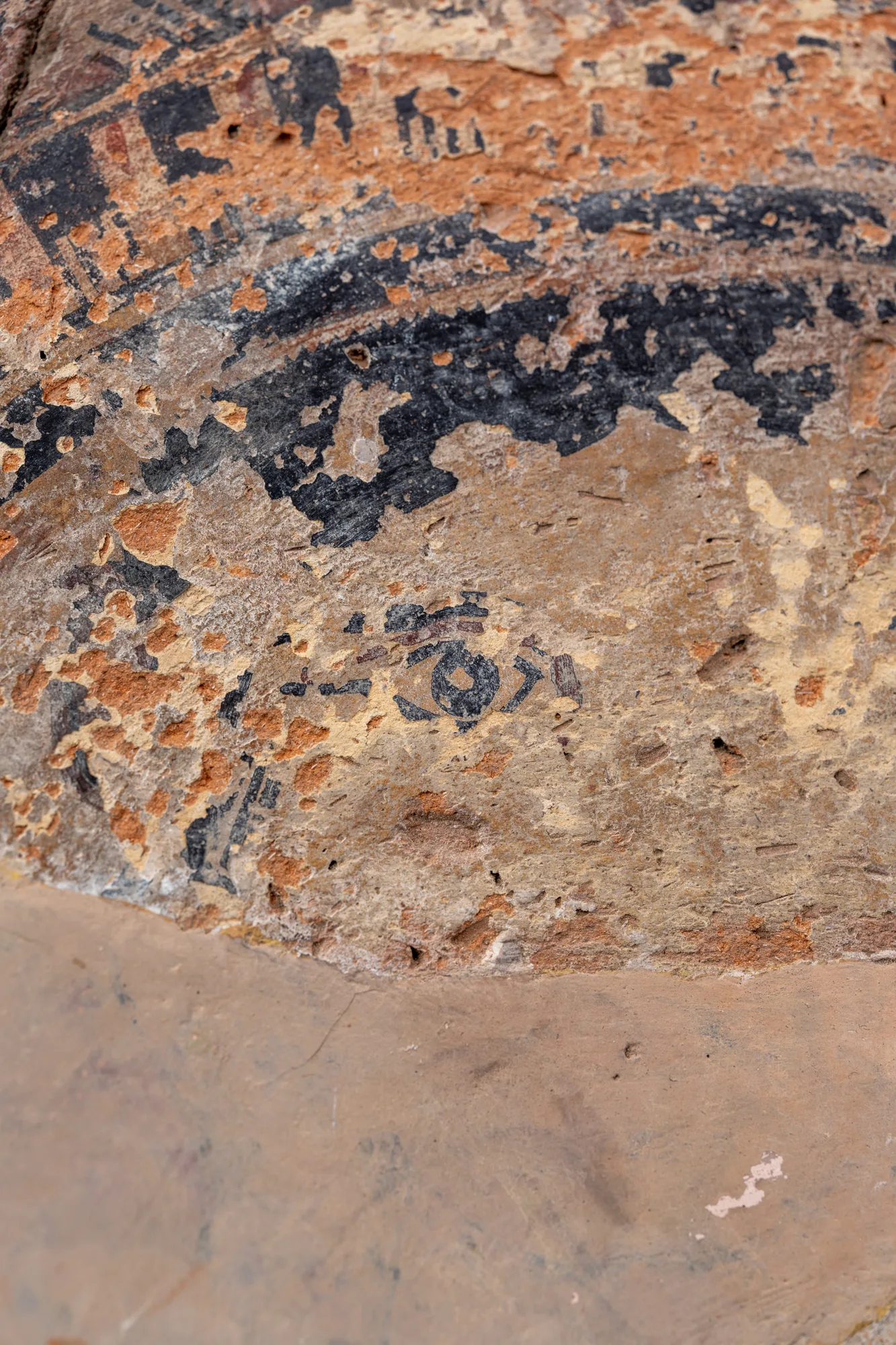 Large Bichrome Plate from Salamis with a Wave Band and Rosette Metopes, Archaic I Cypriot dish