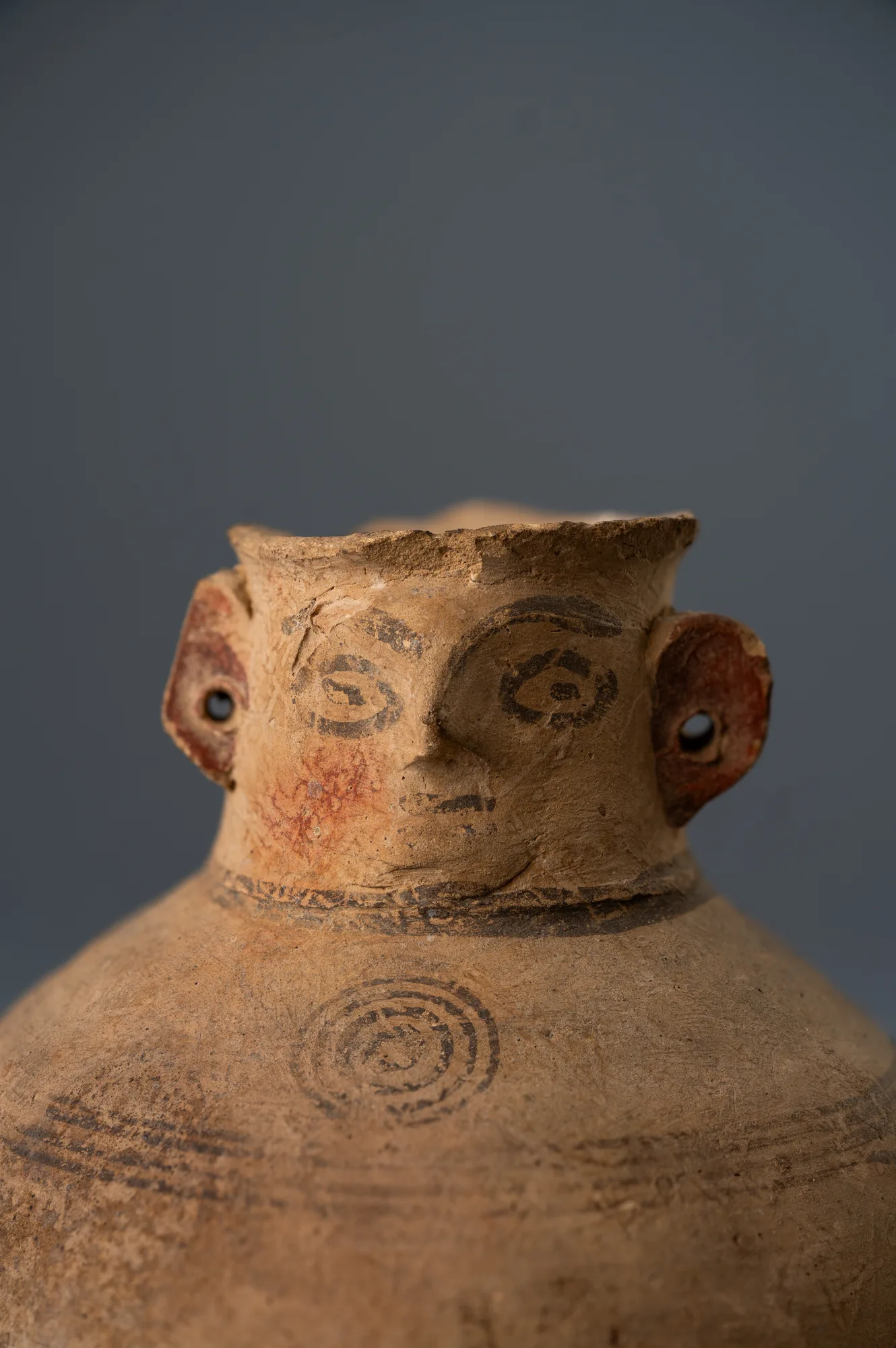 Bichrome IV Face-Neck Jar of the Kourion Type, Archaic I Cypriot complex vessel