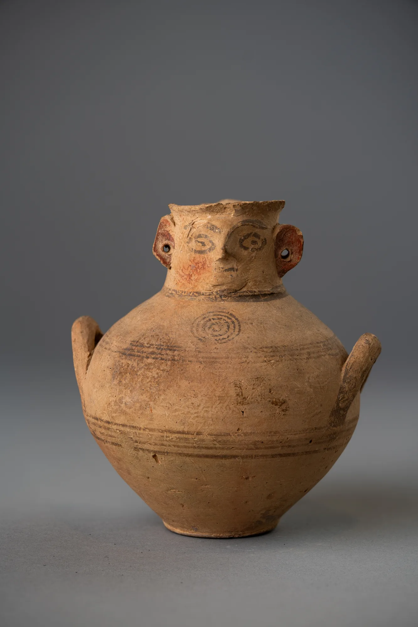 Bichrome IV Face-Neck Jar of the Kourion Type, Archaic I Cypriot complex vessel