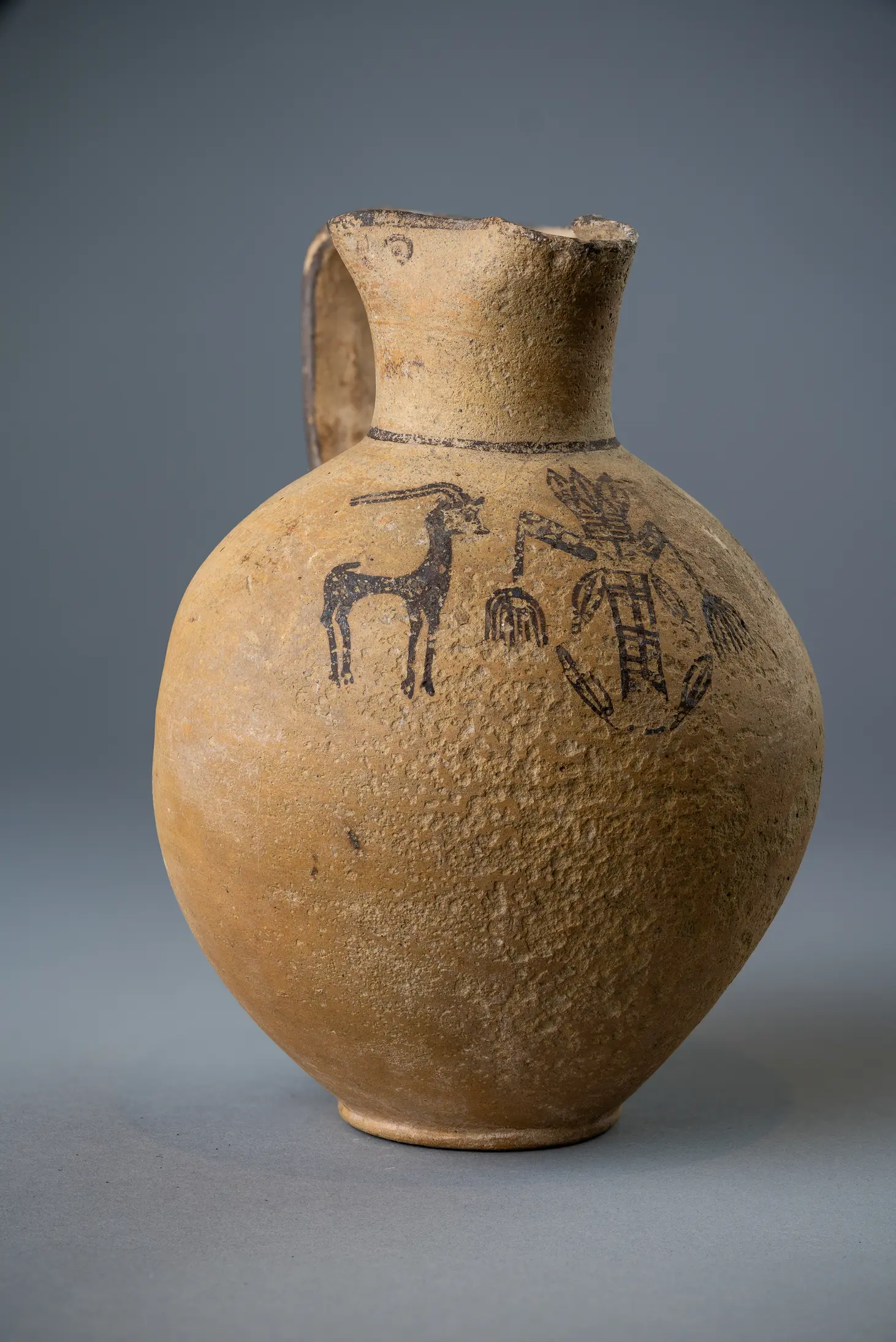 Alexis Drakopoulos Collection Archaic Free Field Jug from Ancient Cyprus