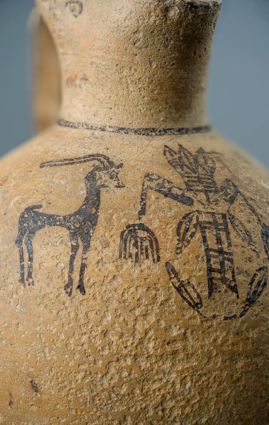 Free Field Anthropomorphic Date Palm Oinochoe, Archaic I Cypriot jug