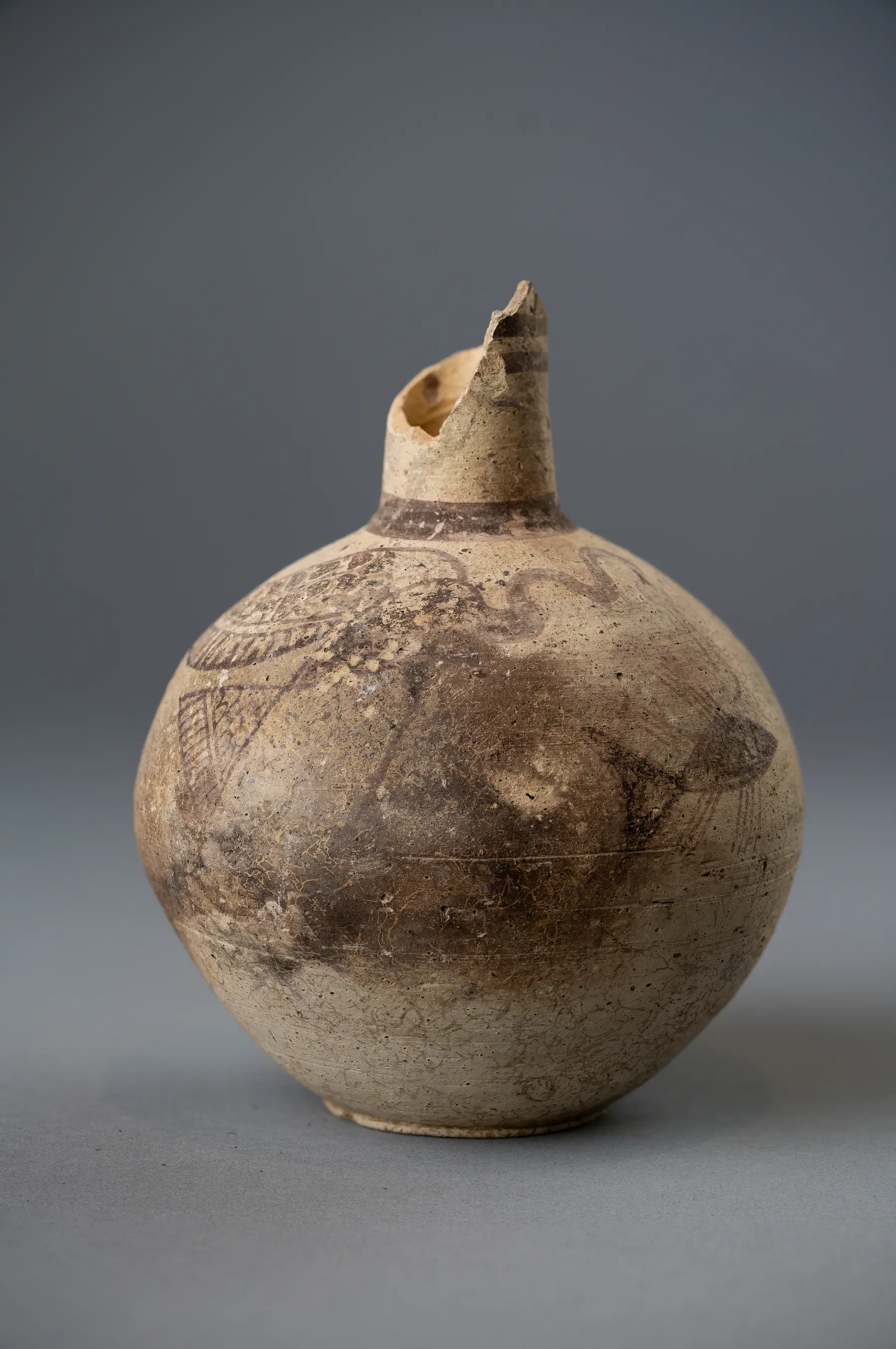 Free Field Bird Oinochoe, Geometric Cypriot jug