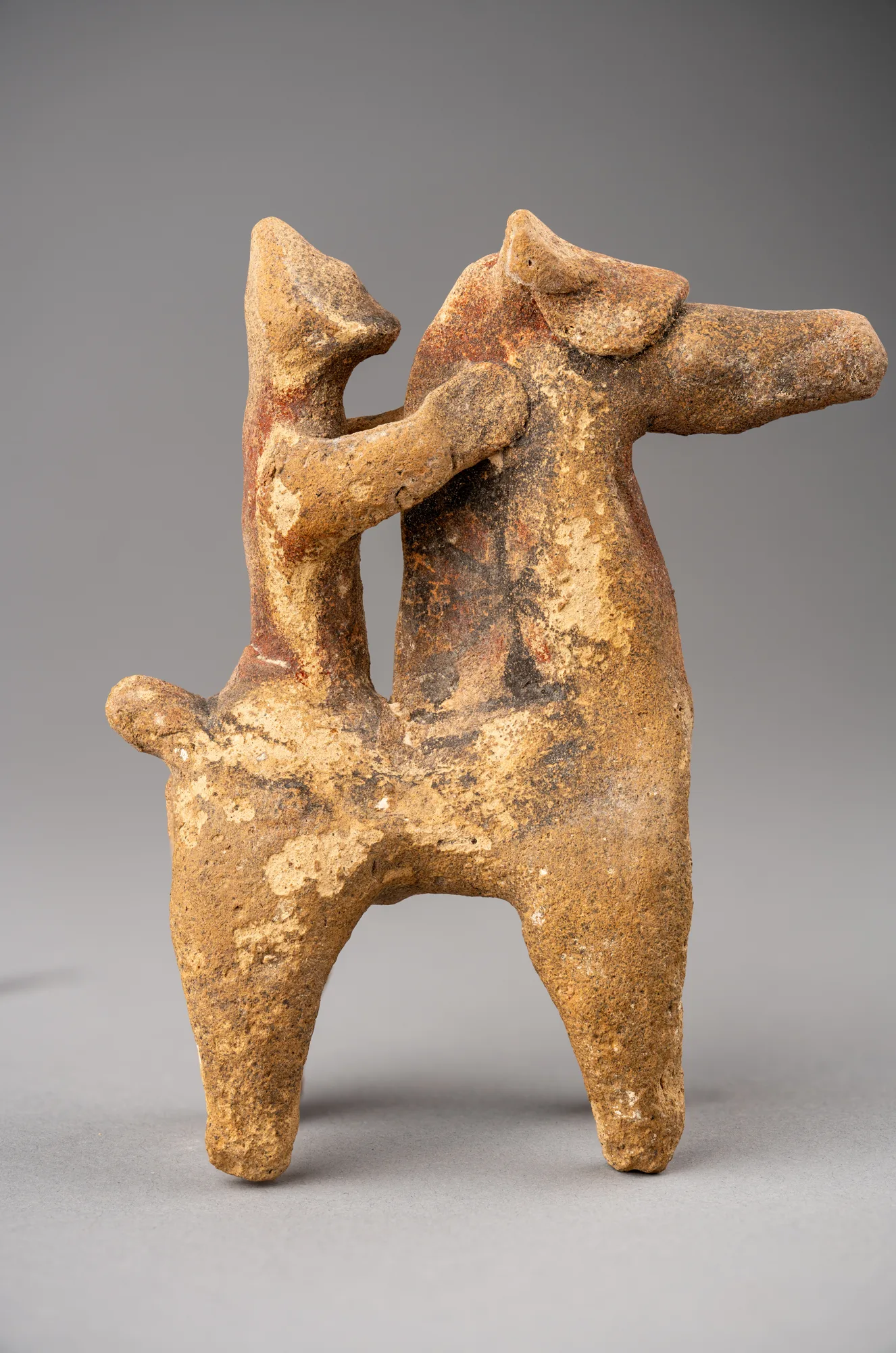 Horse and Rider Figurine with a Painted Star on the Neck, Archaic II Cypriot statue