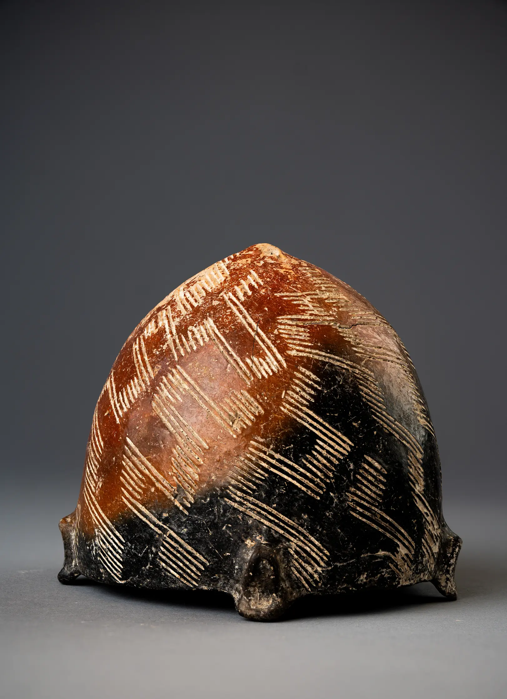 Incised Red Polished Bottle, Early Bronze Age II Cypriot pottery