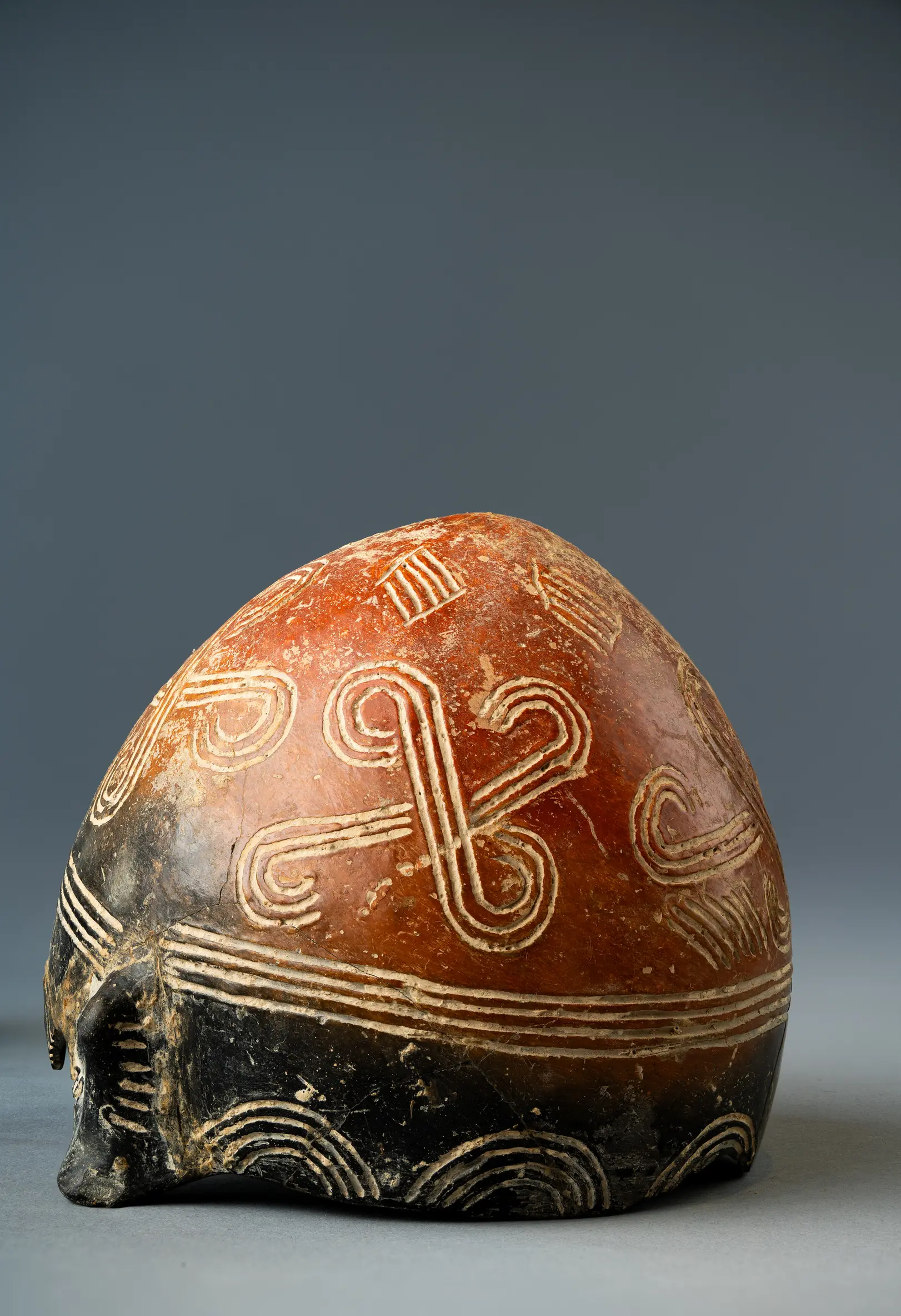 Incised Red Polished Bottle, Early Bronze Age II Cypriot pottery