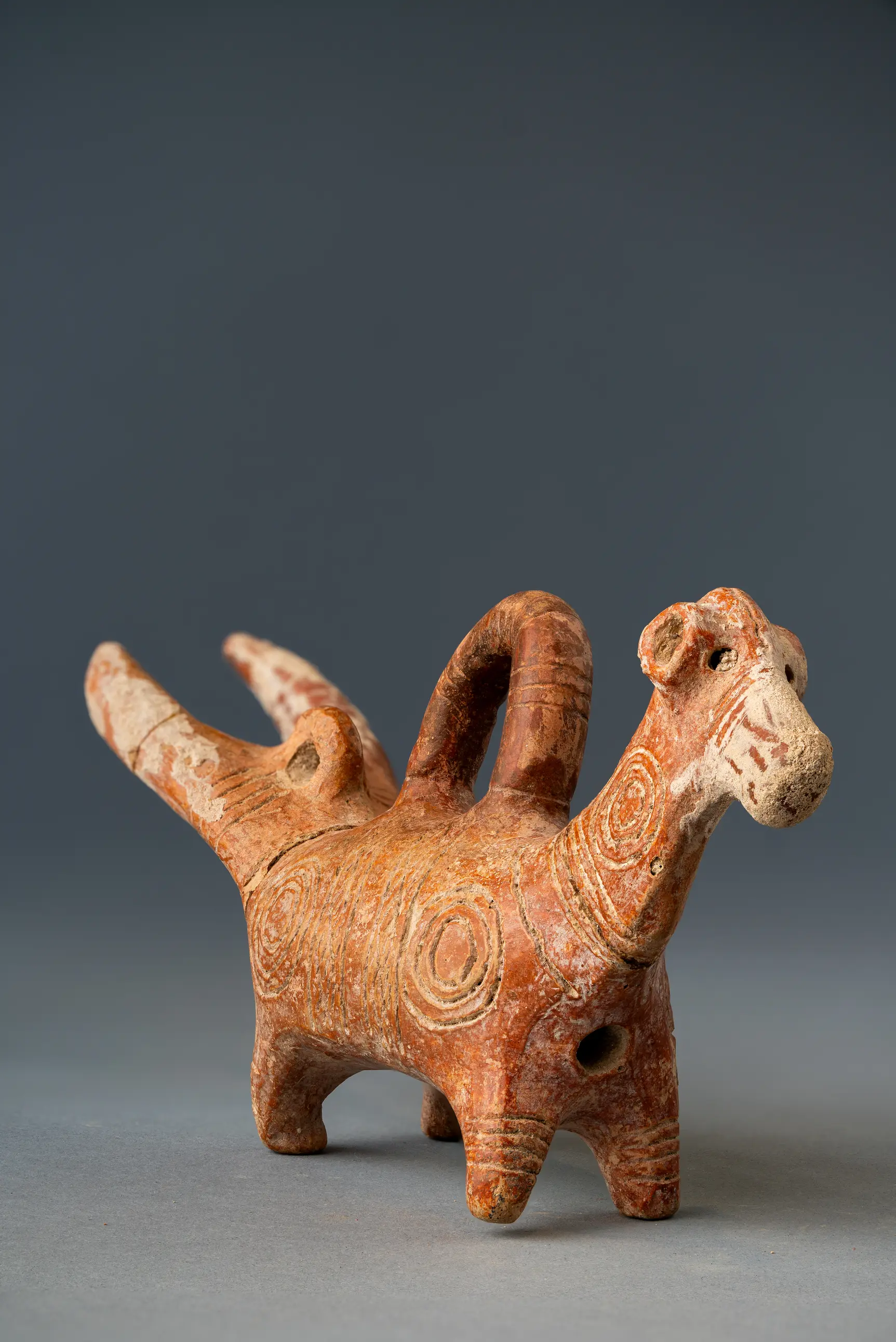 Double-Headed Red Polished Figurine, Early Bronze Age II Cypriot pottery