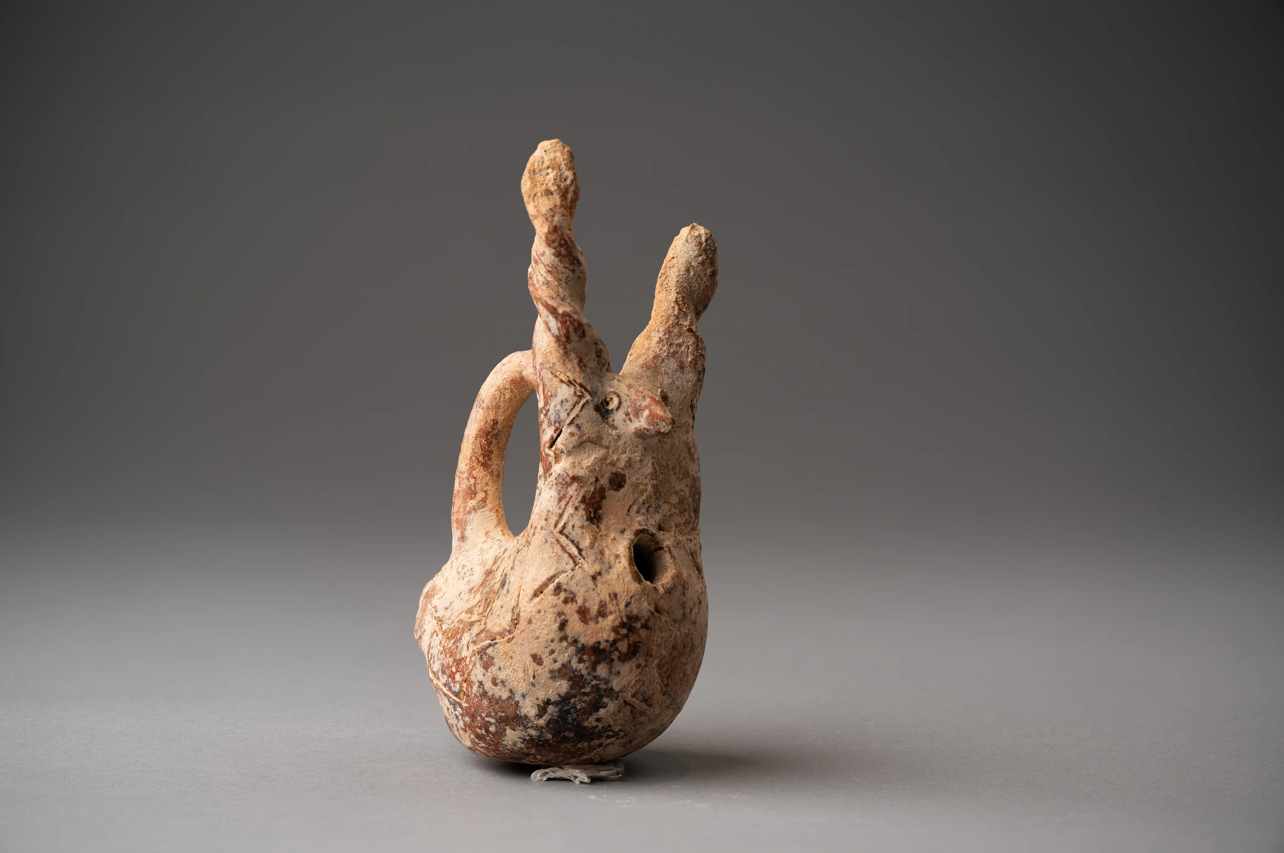 Red Polished Rattle Figurine, Early Bronze Age II Cypriot pottery