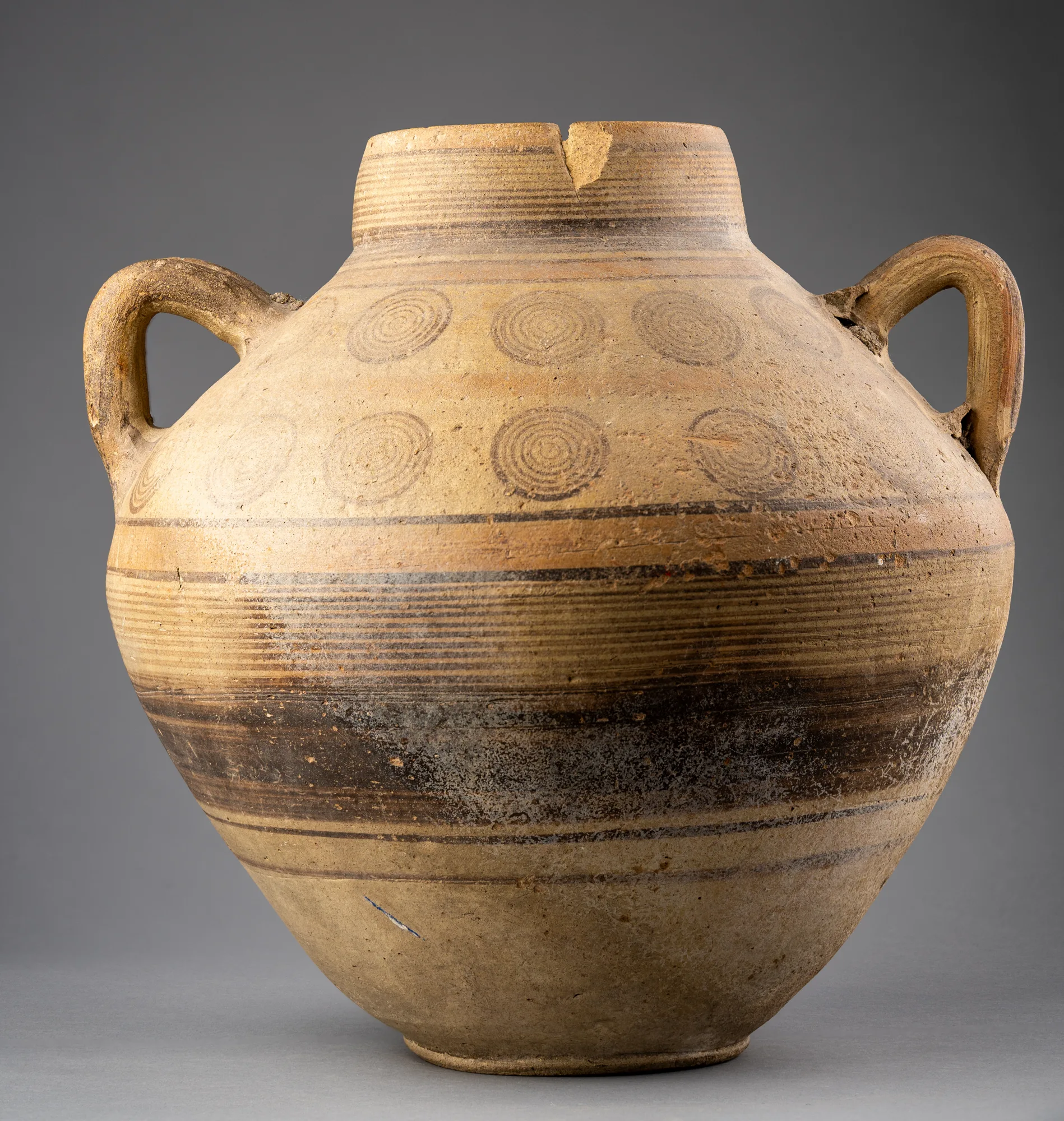Globular Bichrome Amphora with Two Registers of Concentric Circles, Archaic Cypriot jar