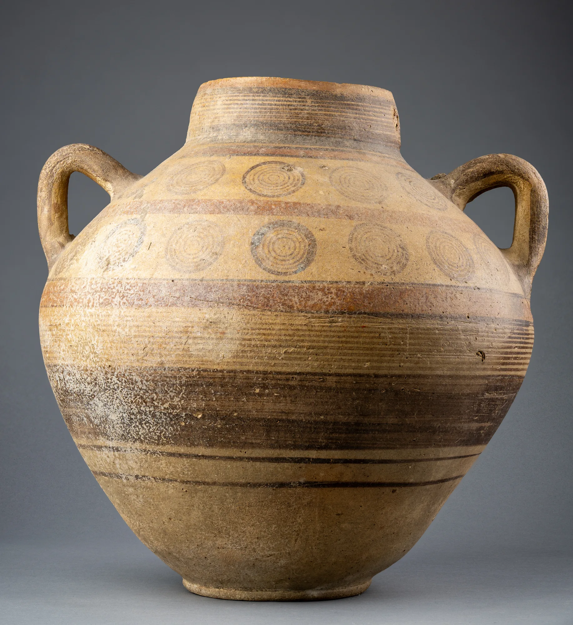 Globular Bichrome Amphora with Two Registers of Concentric Circles, Archaic Cypriot jar