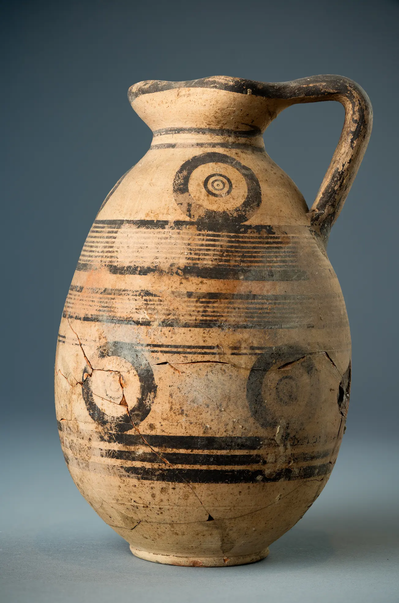 White Painted Tall Jug, Geometric Cypriot