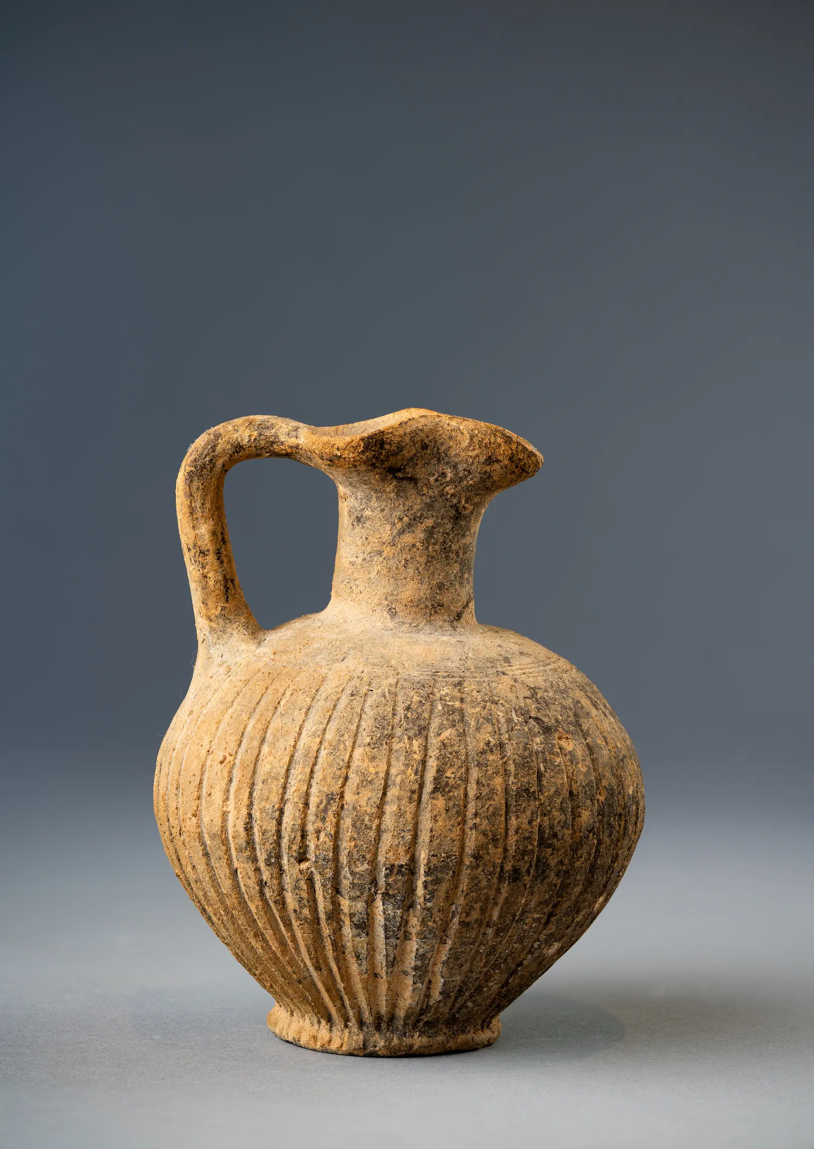 Bucchero Ribbed Jug, Late Bronze Age III Cypriot