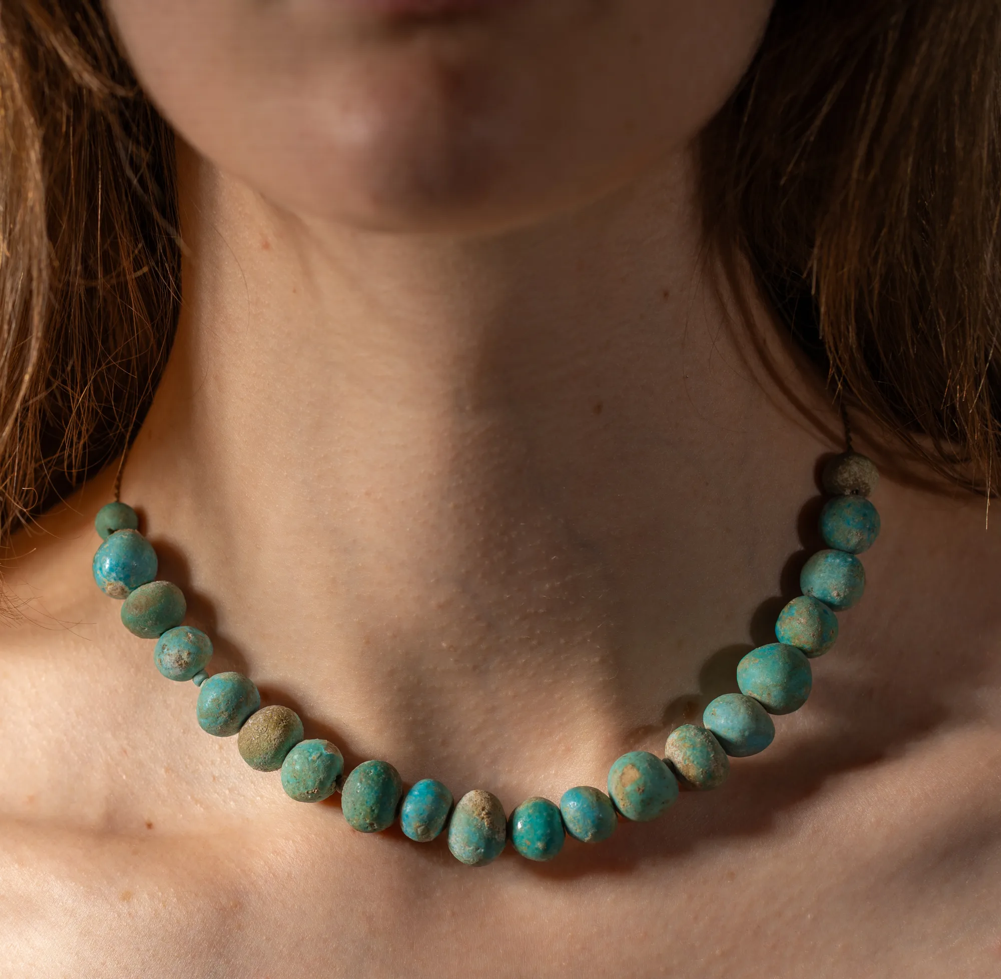 Necklace of Globular Faience Beads, Middle Bronze Age I Cypriot jewelry