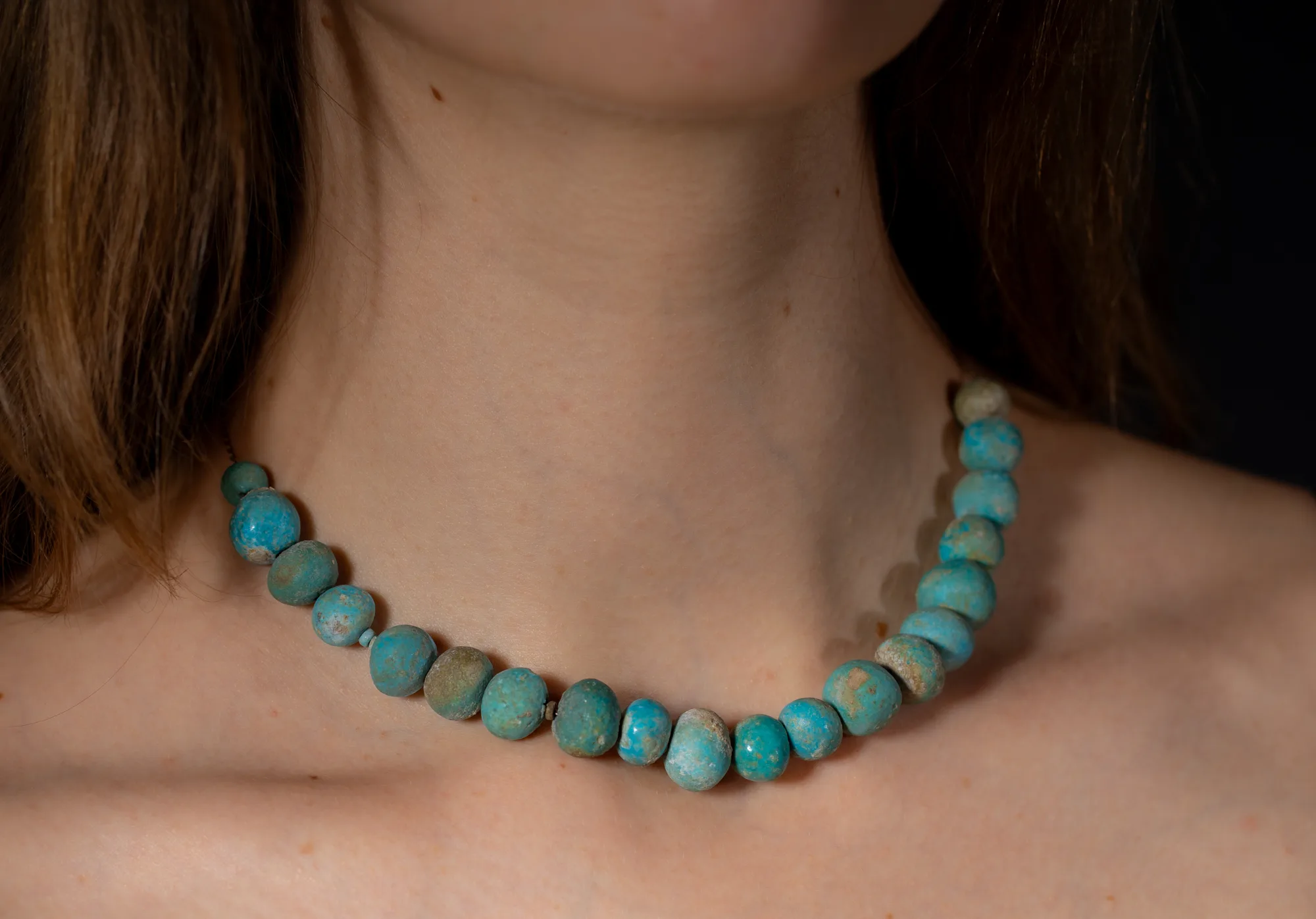 Necklace of Globular Faience Beads, Middle Bronze Age I Cypriot jewelry