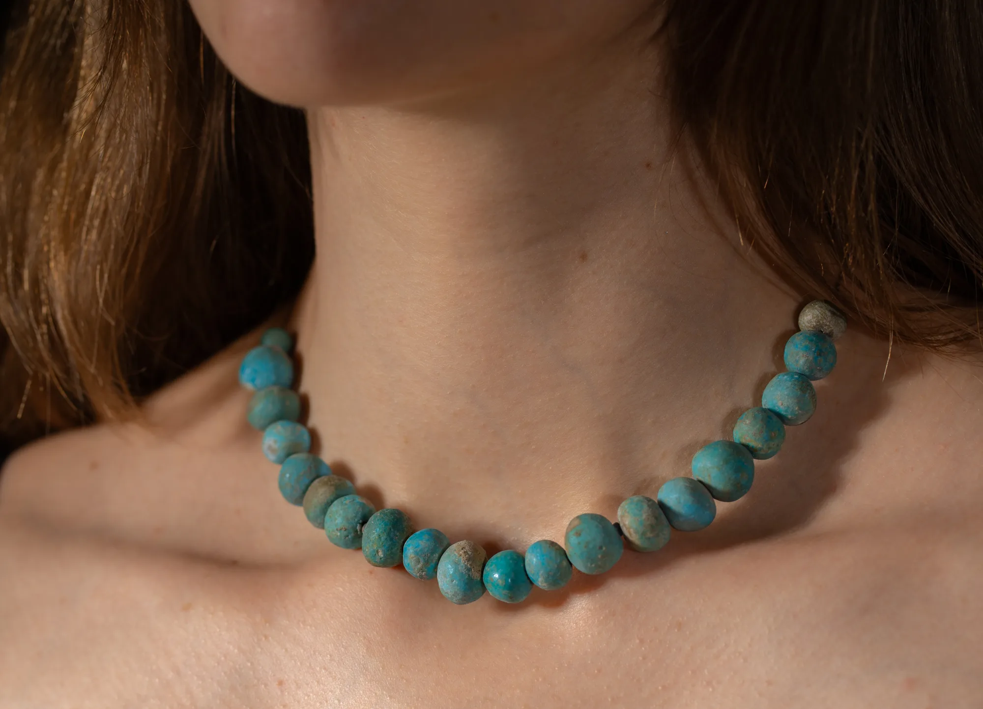 Necklace of Globular Faience Beads, Middle Bronze Age I Cypriot jewelry