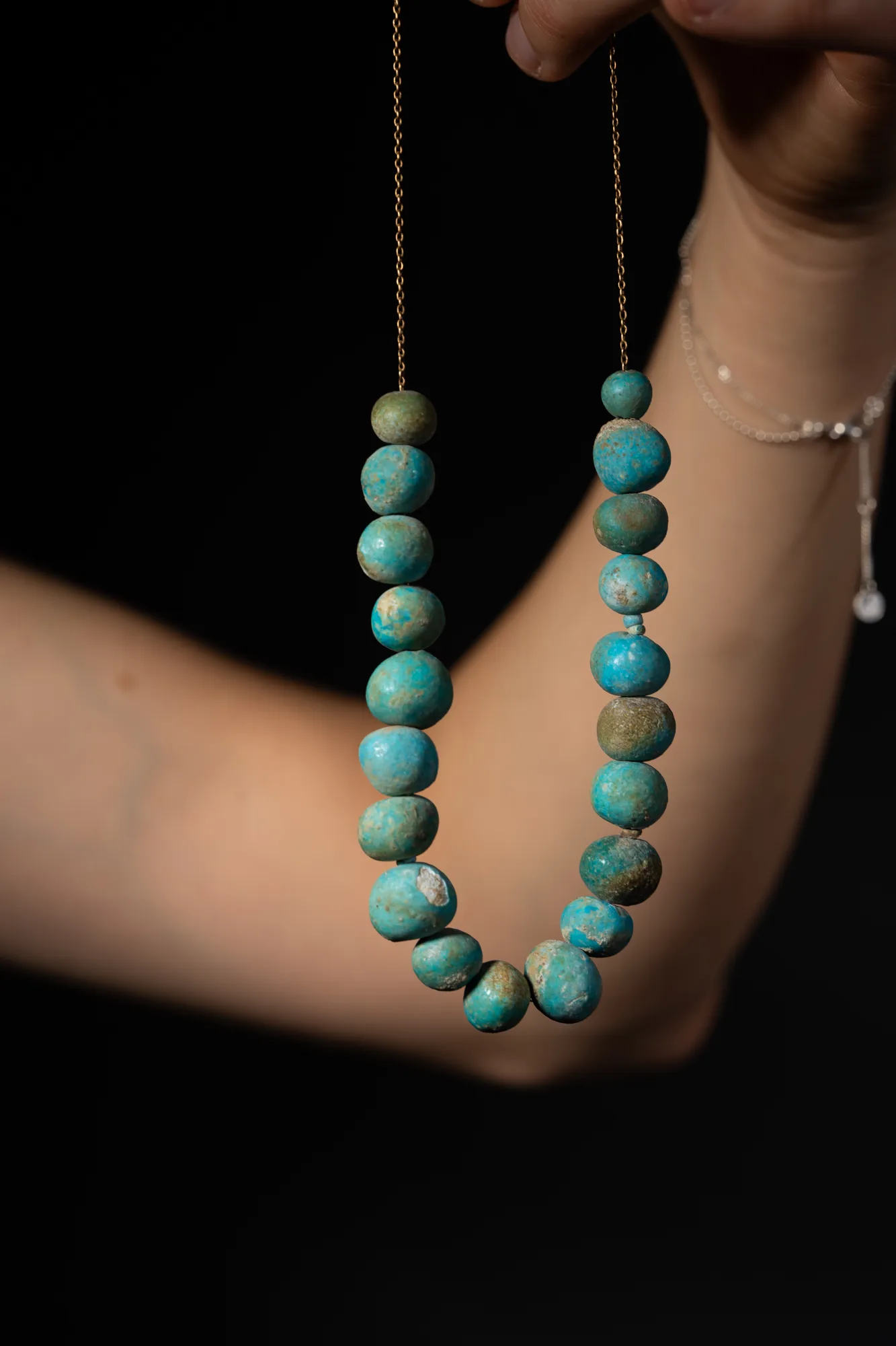 Necklace of Globular Faience Beads, Middle Bronze Age I Cypriot jewelry