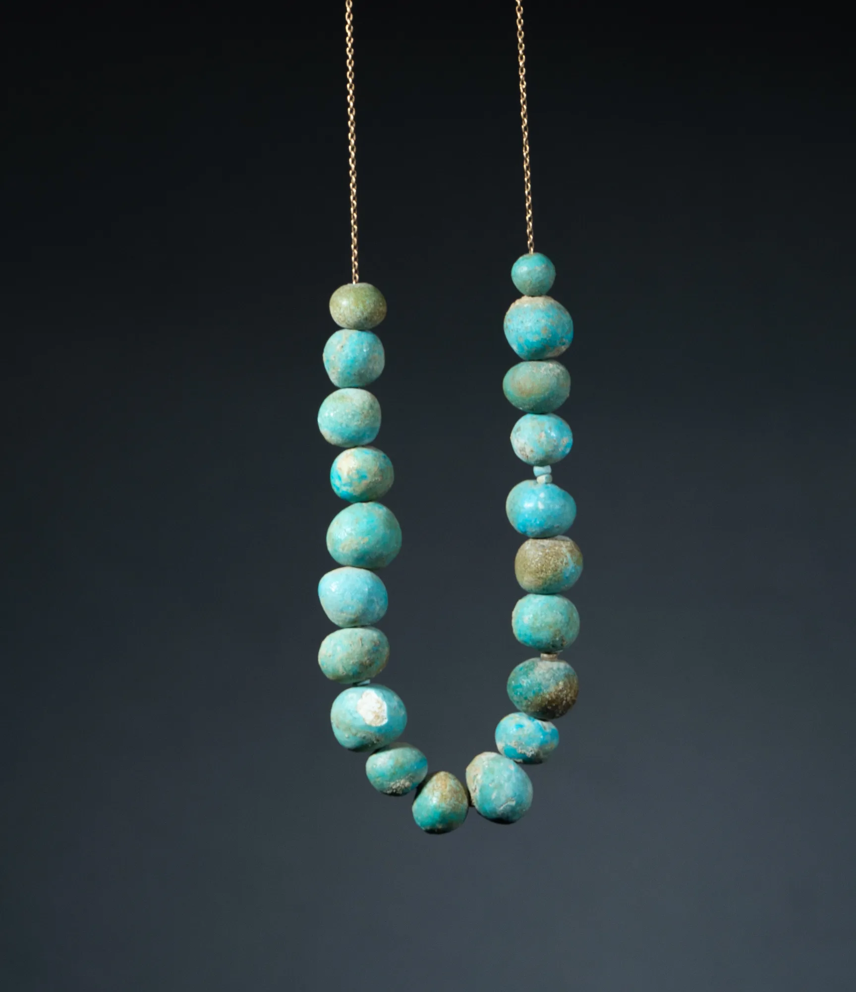 Necklace of Globular Faience Beads, Middle Bronze Age I Cypriot jewelry