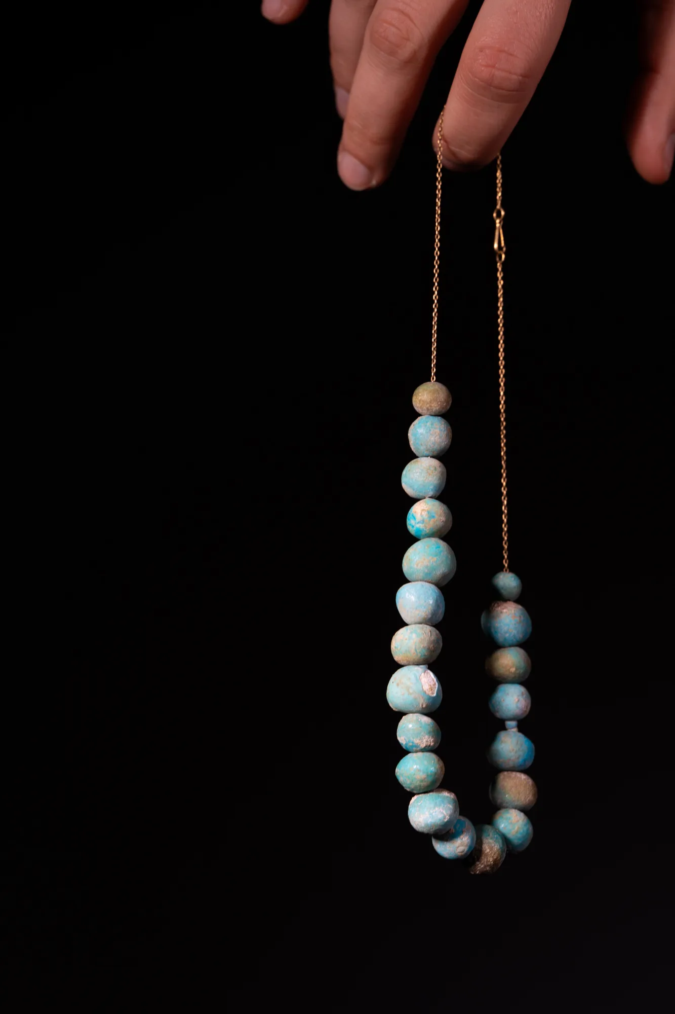 Necklace of Globular Faience Beads, Middle Bronze Age I Cypriot jewelry