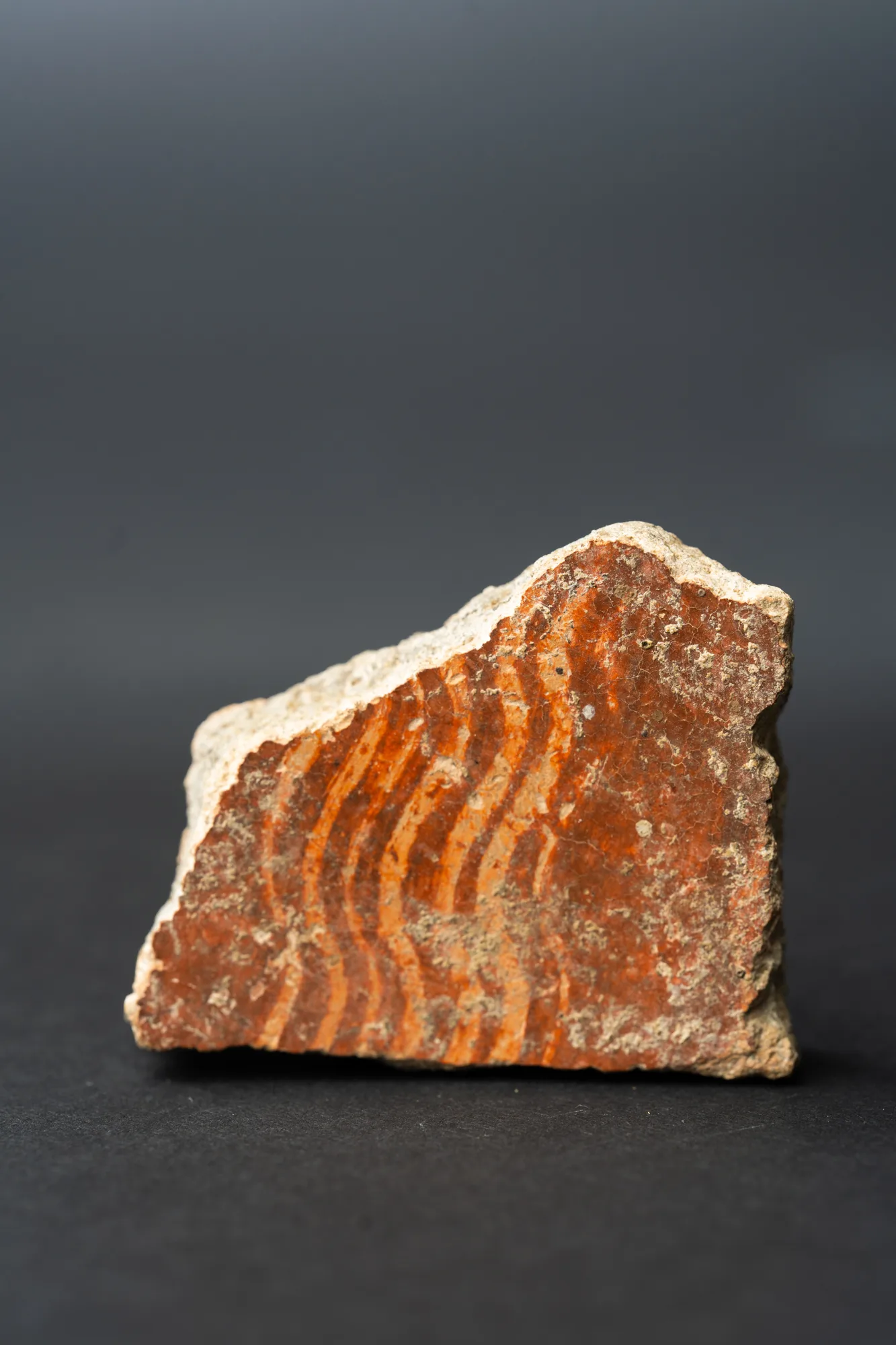 Combed Ware Bowl Fragment with Multiple Wavy Bands, Neolithic Cypriot pottery