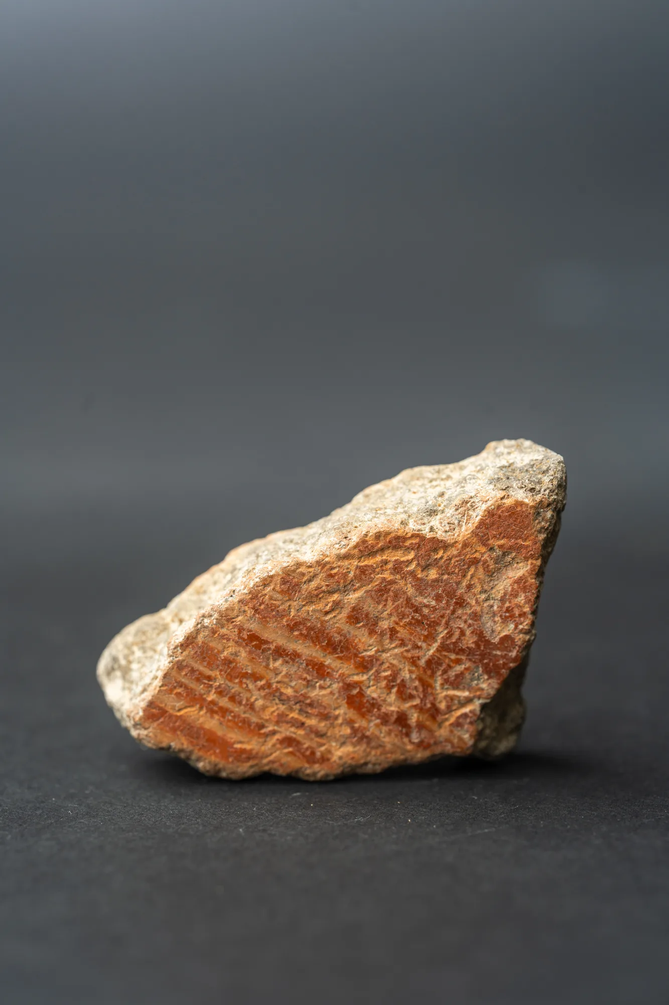 Combed Ware Bowl Fragment with Oblique Bands, Neolithic Cypriot pottery