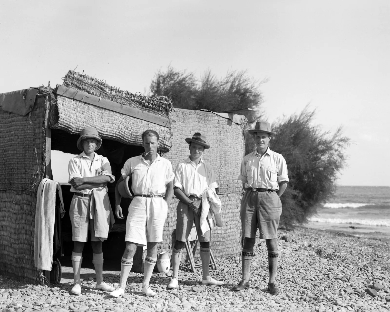 John Lindros, Alfred Westholm, Erik Sjöqvist and Einar Gjerstad of the Swedish Cyprus Expedition at Mersinaki, 1930. Photo: Swedish Cyprus Expedition, Medelhavsmuseet (SMVK C02763), CC0, via Wikimedia Commons