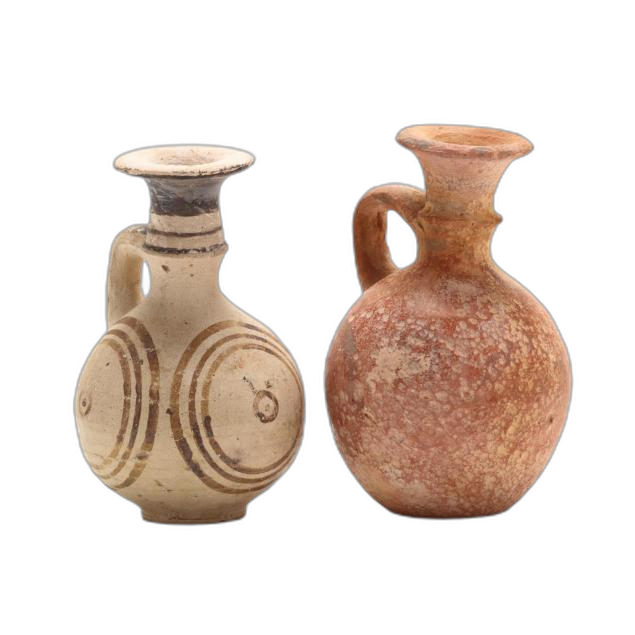 Two Cypro-Archaic Small Terracotta Juglets, Archaic II Cypriot