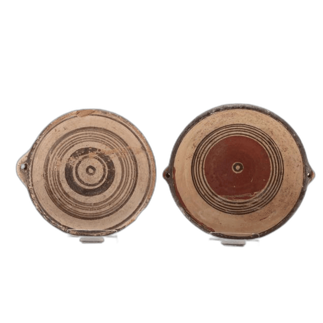 Two Cypro-Geometric Bichrome Dishes, Geometric Cypriot