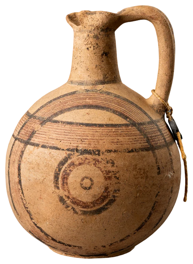 Bichrome IV Trefoil Jug with Intersecting Circles and Cyprus Museum Lead Seal