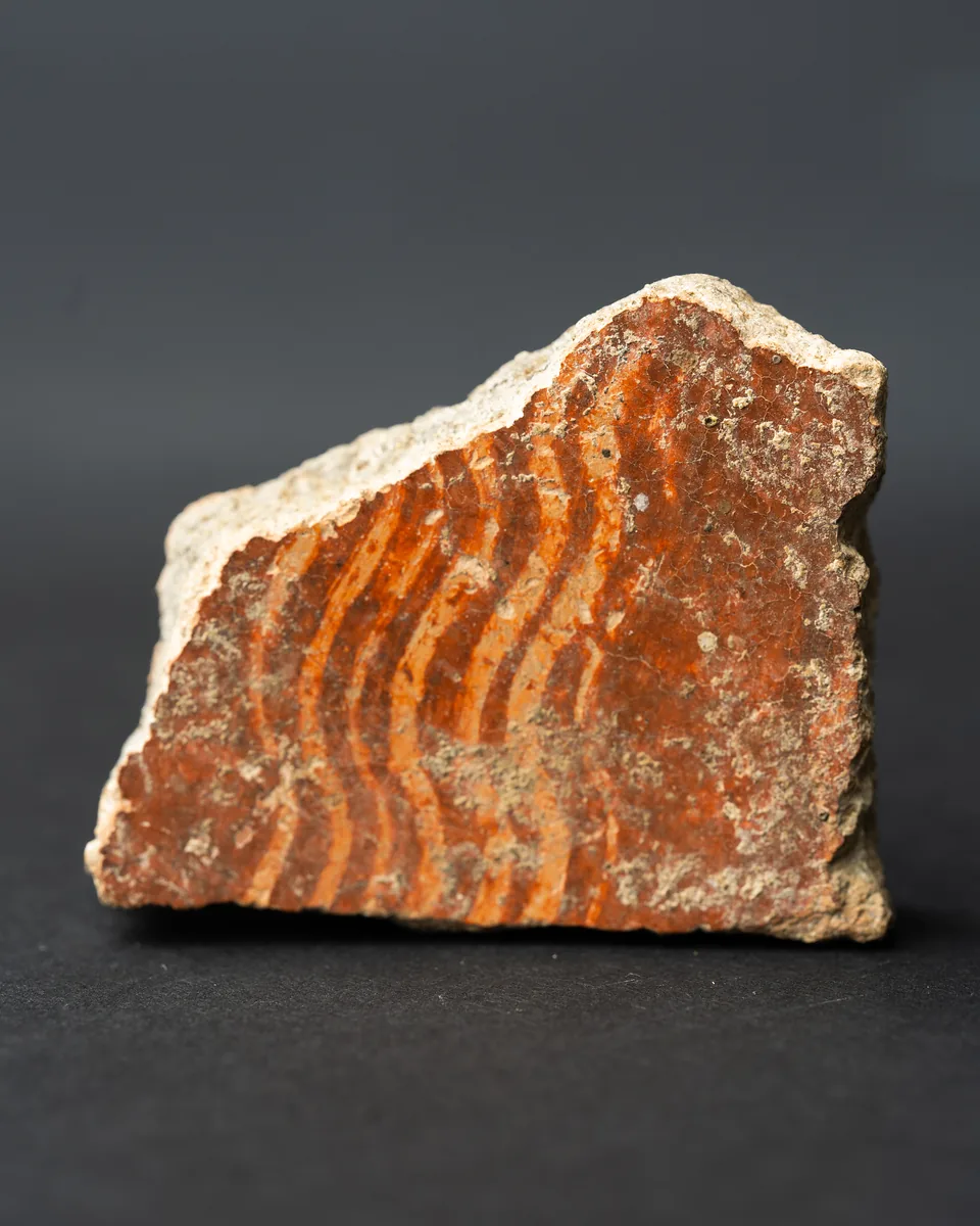 Combed Ware Bowl Fragment with Multiple Wavy Bands