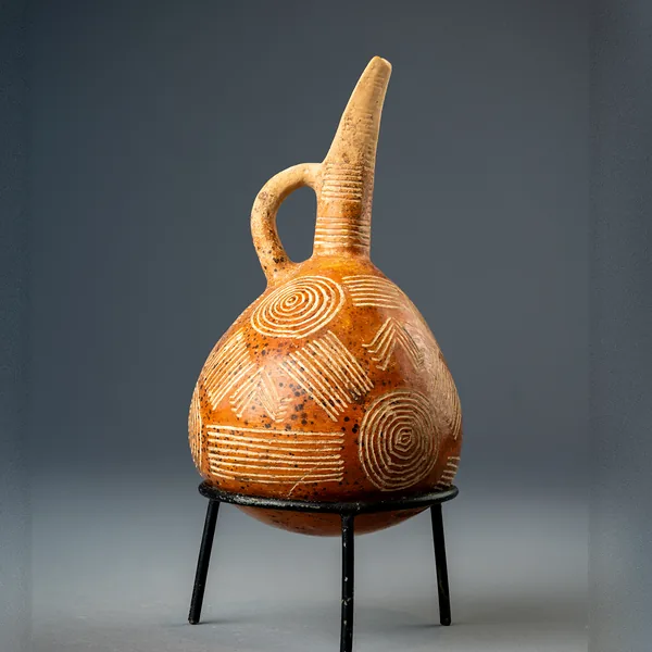 Red Polished Beak-Spouted Juglet with Incised Circles