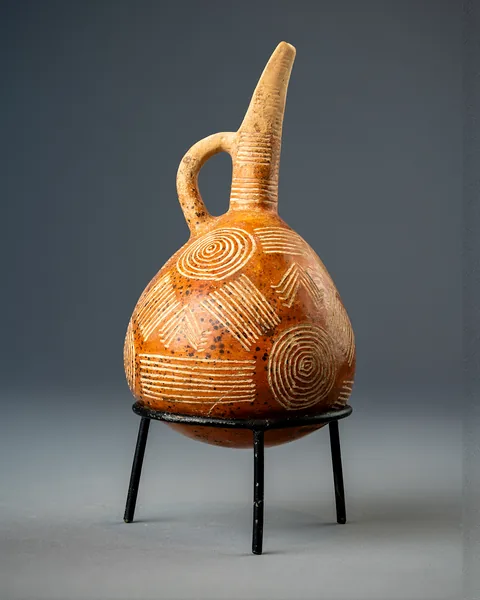 Red Polished Beak-Spouted Juglet with Incised Circles