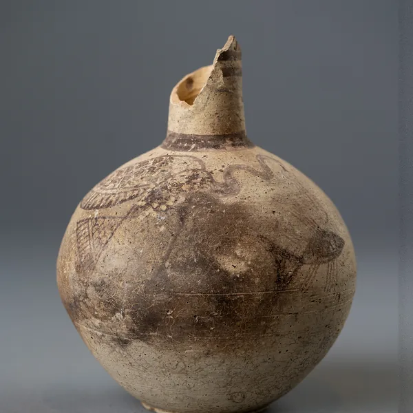 Bichrome IV Jug with a Waterfowl Catching a Fish