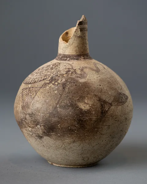 Bichrome IV Jug with a Waterfowl Catching a Fish