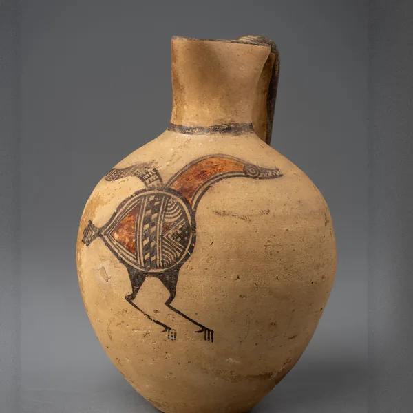 Bichrome IV Trefoil Jug with a Striding Bird