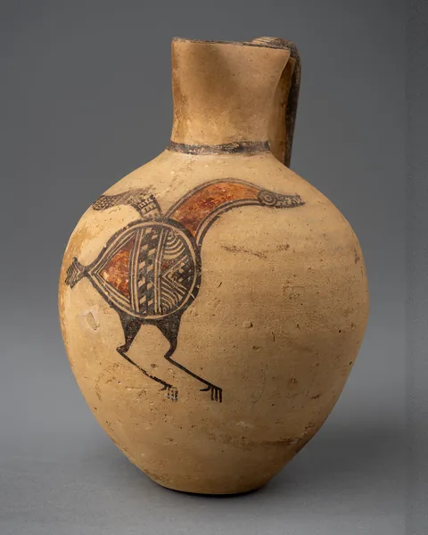Bichrome IV Trefoil Jug with a Striding Bird