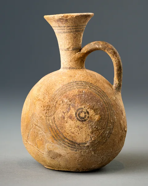 White Painted Juglet with Funnel Mouth and Side Circles