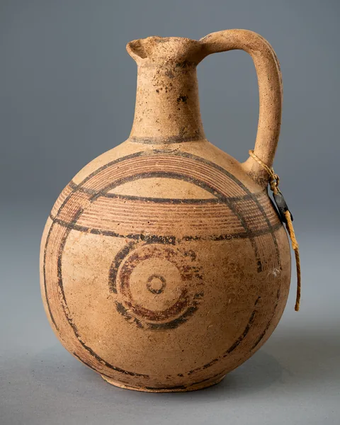 Bichrome IV Trefoil Jug with Intersecting Circles and Cyprus Museum Lead Seal