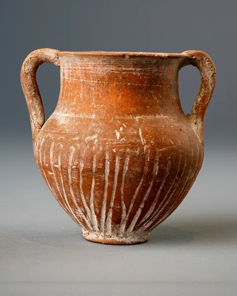 Two-Handled Amphoriskos with Grooved Bucchero Body