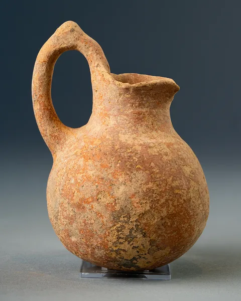 Red Polished Juglet with High-Swung Handle