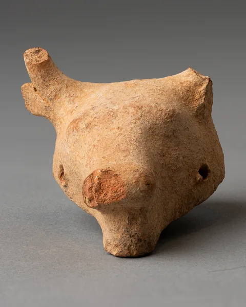 Head of a Terracotta Bull Figurine