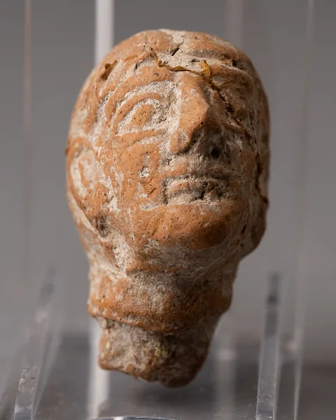 Small Terracotta Head of a Man with Ringed Eyes