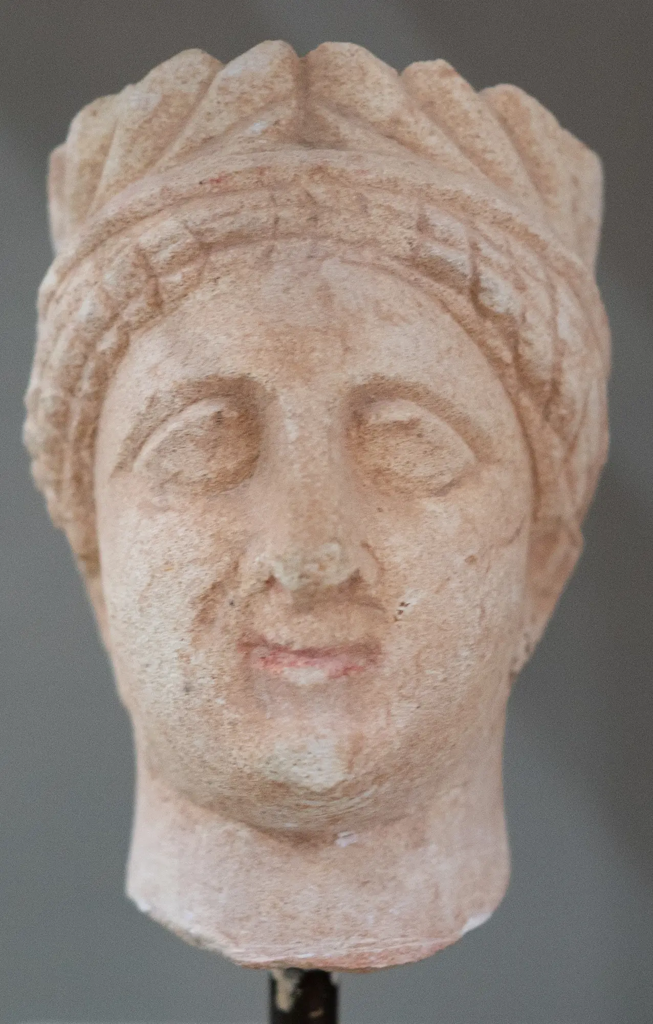 Limestone head, Archaic II Cypriot statue